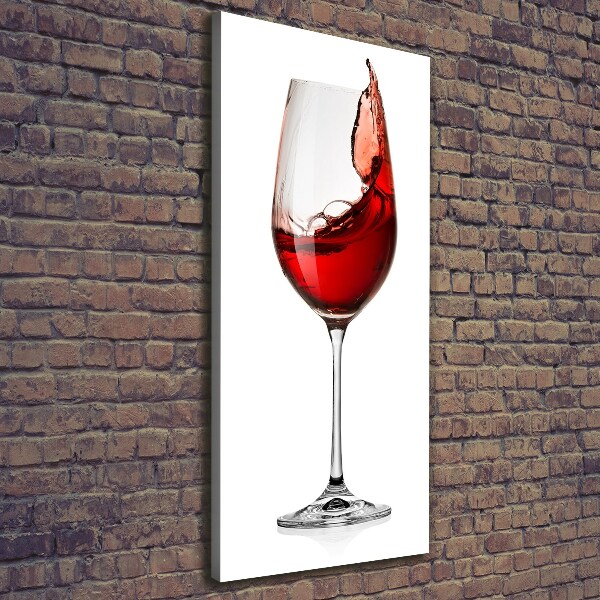 Cuadro canvas decorativo para salón vertical Vino tinto