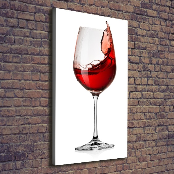 Cuadro canvas decorativo para salón vertical Vino tinto