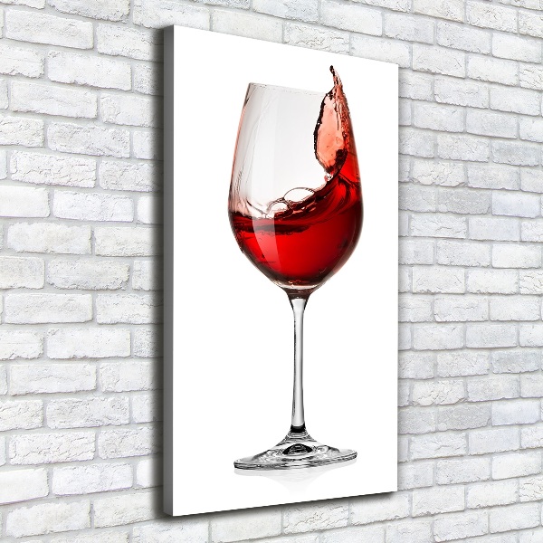 Cuadro canvas decorativo para salón vertical Vino tinto