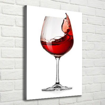 Cuadro canvas decorativo para salón vertical Vino tinto