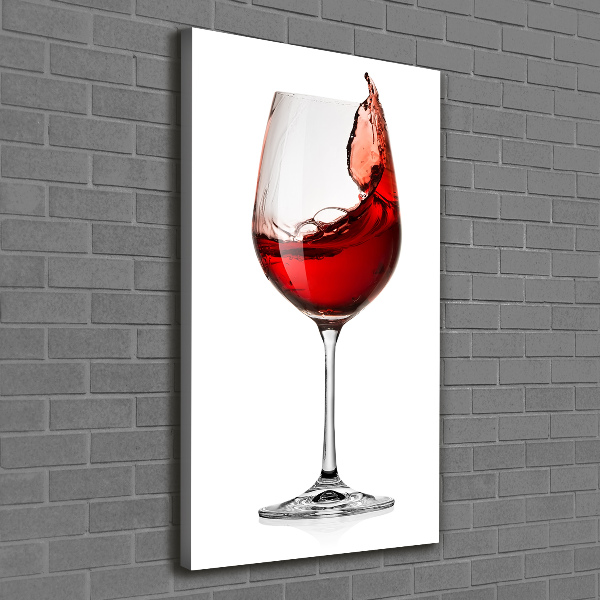 Cuadro canvas decorativo para salón vertical Vino tinto