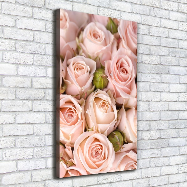 Cuadro canvas decorativo para salón vertical Un ramo de rosas