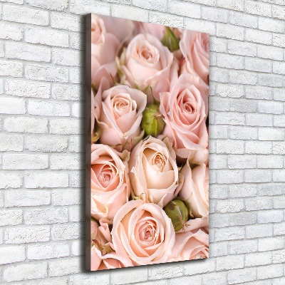 Cuadro canvas decorativo para salón vertical Un ramo de rosas