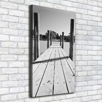 Cuadro canvas decorativo para salón vertical Muelle de madera