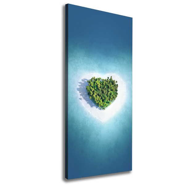 Fotografía en lienzo vertical Playa en forma de corazón