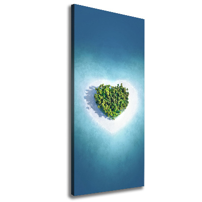 Fotografía en lienzo vertical Playa en forma de corazón