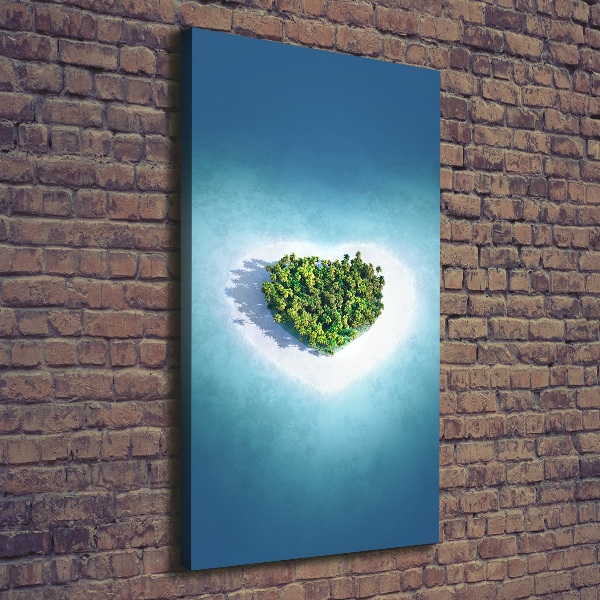 Fotografía en lienzo vertical Playa en forma de corazón