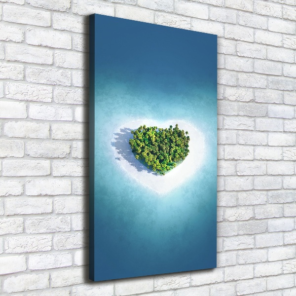 Fotografía en lienzo vertical Playa en forma de corazón