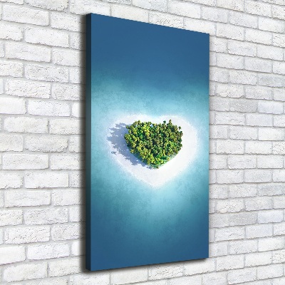 Fotografía en lienzo vertical Playa en forma de corazón