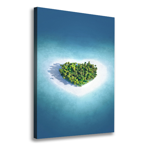 Fotografía en lienzo vertical Playa en forma de corazón