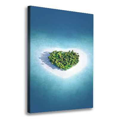 Fotografía en lienzo vertical Playa en forma de corazón