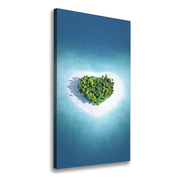 Fotografía en lienzo vertical Playa en forma de corazón