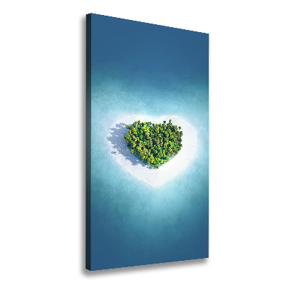 Fotografía en lienzo vertical Playa en forma de corazón