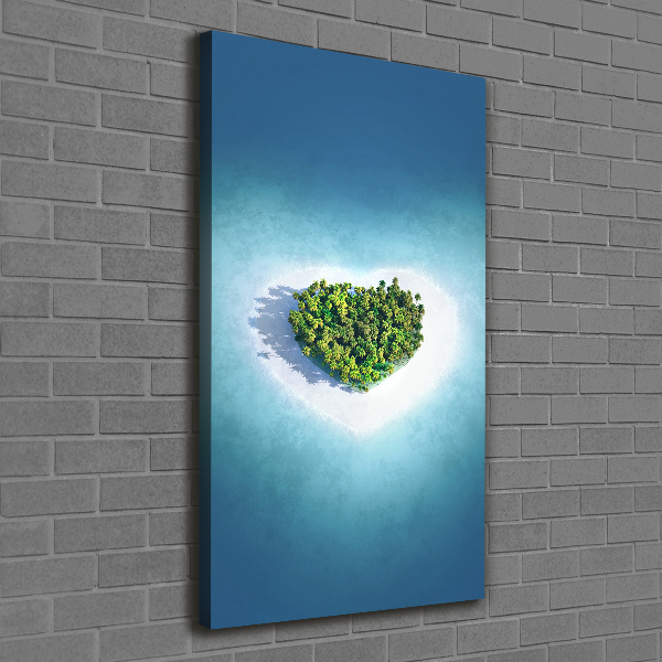 Fotografía en lienzo vertical Playa en forma de corazón