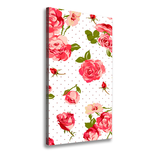 Cuadro moderno en lienzo resistente uv vertical Rosas silvestres