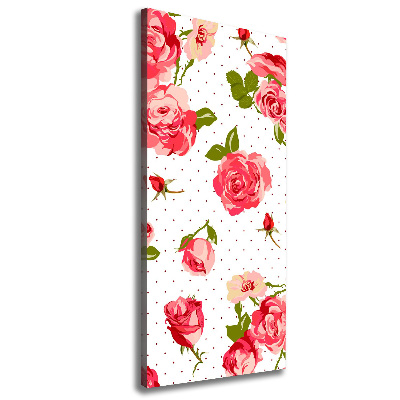 Cuadro moderno en lienzo resistente uv vertical Rosas silvestres