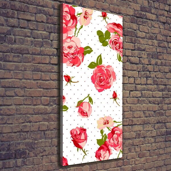 Cuadro moderno en lienzo resistente uv vertical Rosas silvestres