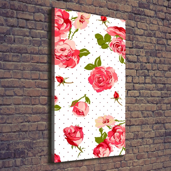 Cuadro moderno en lienzo resistente uv vertical Rosas silvestres