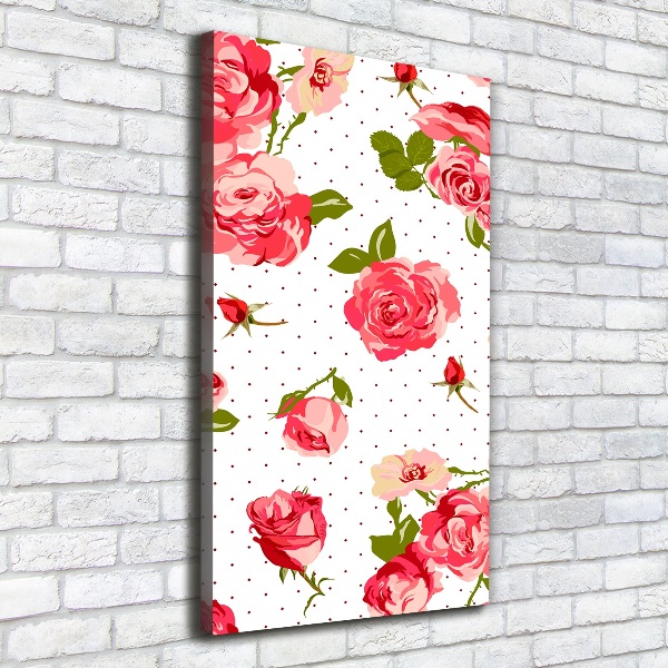 Cuadro moderno en lienzo resistente uv vertical Rosas silvestres