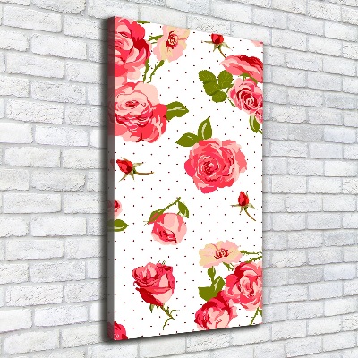 Cuadro moderno en lienzo resistente uv vertical Rosas silvestres
