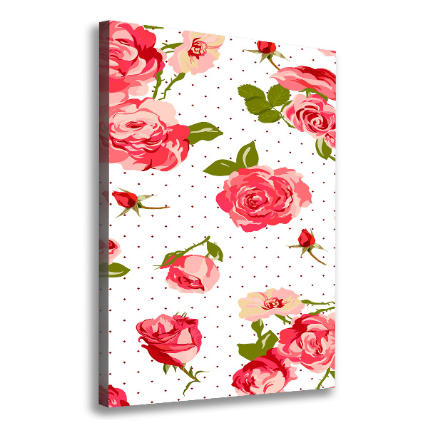 Cuadro moderno en lienzo resistente uv vertical Rosas silvestres