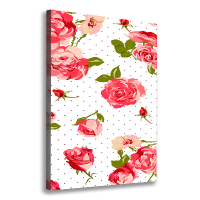 Cuadro moderno en lienzo resistente uv vertical Rosas silvestres