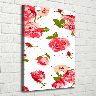 Cuadro moderno en lienzo resistente uv vertical Rosas silvestres