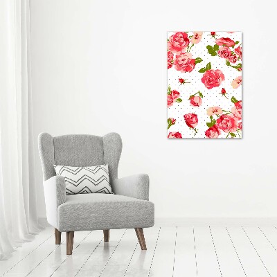 Cuadro moderno en lienzo resistente uv vertical Rosas silvestres