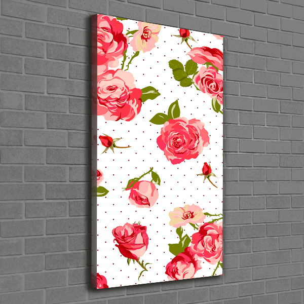 Cuadro moderno en lienzo resistente uv vertical Rosas silvestres