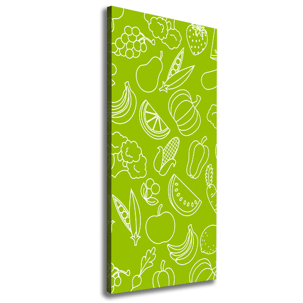 Cuadro canvas decorativo para salón vertical Verduras y frutas