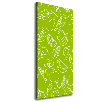 Cuadro canvas decorativo para salón vertical Verduras y frutas