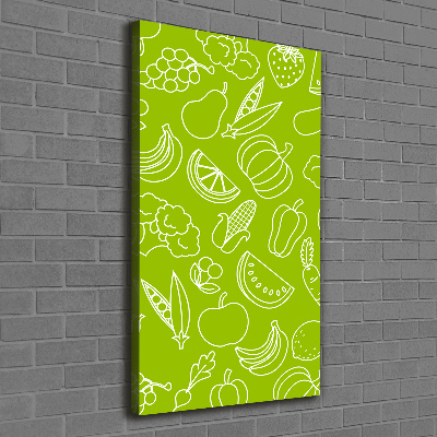 Cuadro canvas decorativo para salón vertical Verduras y frutas
