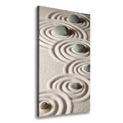 Cuadro canvas decorativo para salón vertical Piedras en la arena