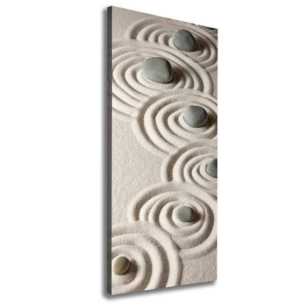 Cuadro canvas decorativo para salón vertical Piedras en la arena