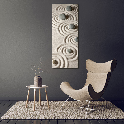 Cuadro canvas decorativo para salón vertical Piedras en la arena