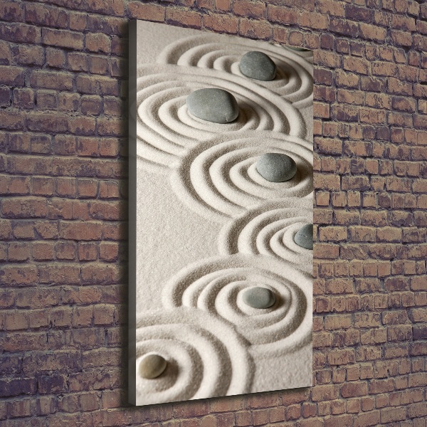 Cuadro canvas decorativo para salón vertical Piedras en la arena