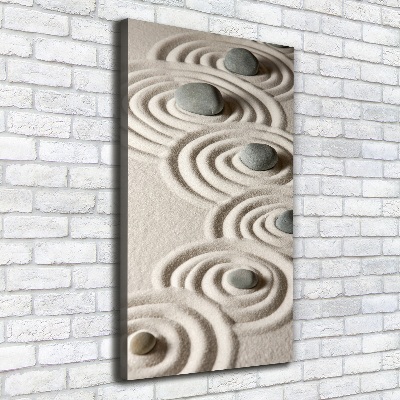 Cuadro canvas decorativo para salón vertical Piedras en la arena