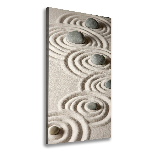 Cuadro canvas decorativo para salón vertical Piedras en la arena