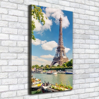 Cuadro canvas decorativo para salón vertical Torre Eiffel de París