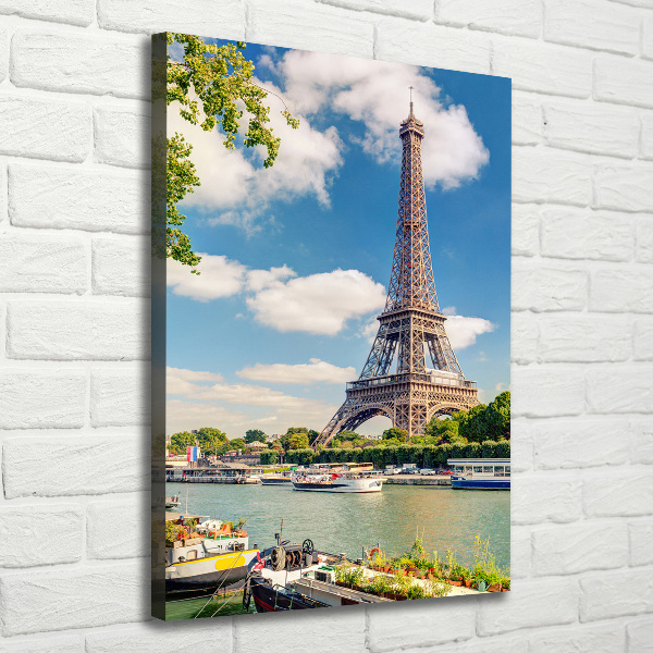 Cuadro canvas decorativo para salón vertical Torre Eiffel de París