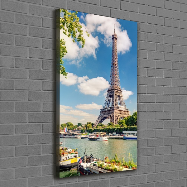Cuadro canvas decorativo para salón vertical Torre Eiffel de París