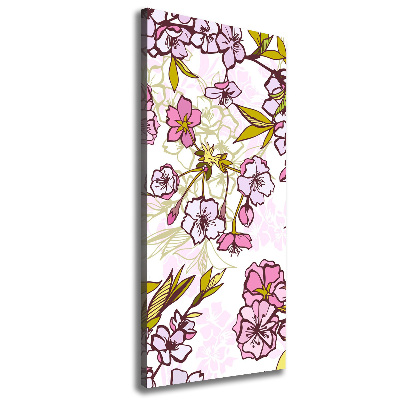 Impresión en lienzo vertical flores de cerezo