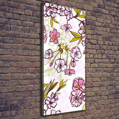 Impresión en lienzo vertical flores de cerezo