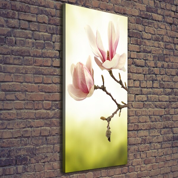 Impresión en lienzo vertical flores de magnolia