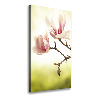 Impresión en lienzo vertical flores de magnolia