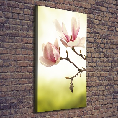 Impresión en lienzo vertical flores de magnolia