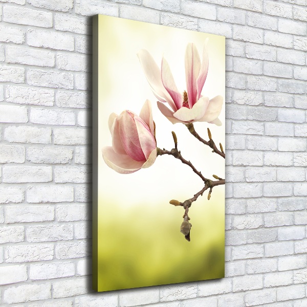 Impresión en lienzo vertical flores de magnolia