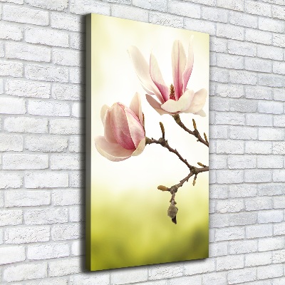 Impresión en lienzo vertical flores de magnolia