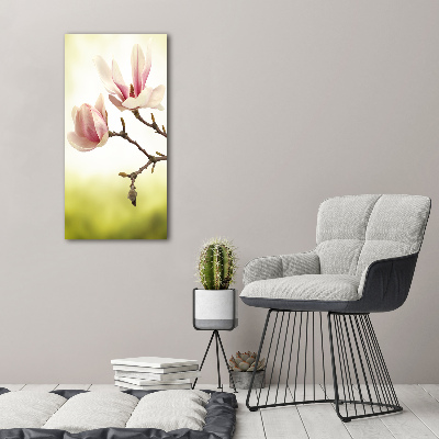 Impresión en lienzo vertical flores de magnolia