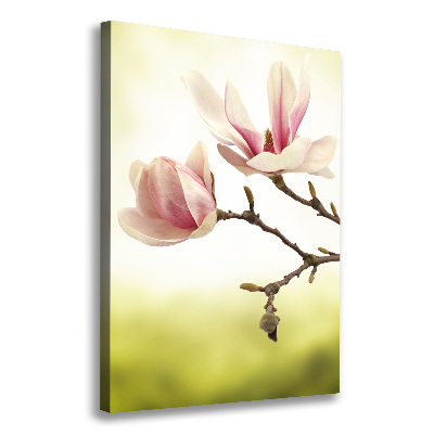 Impresión en lienzo vertical flores de magnolia